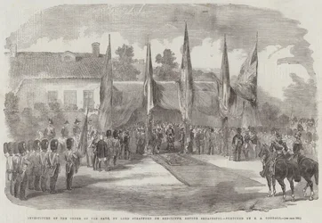 Investidura de la Orden del Baño, por Lord Stratford de Redcliffe, ante Sebastopol